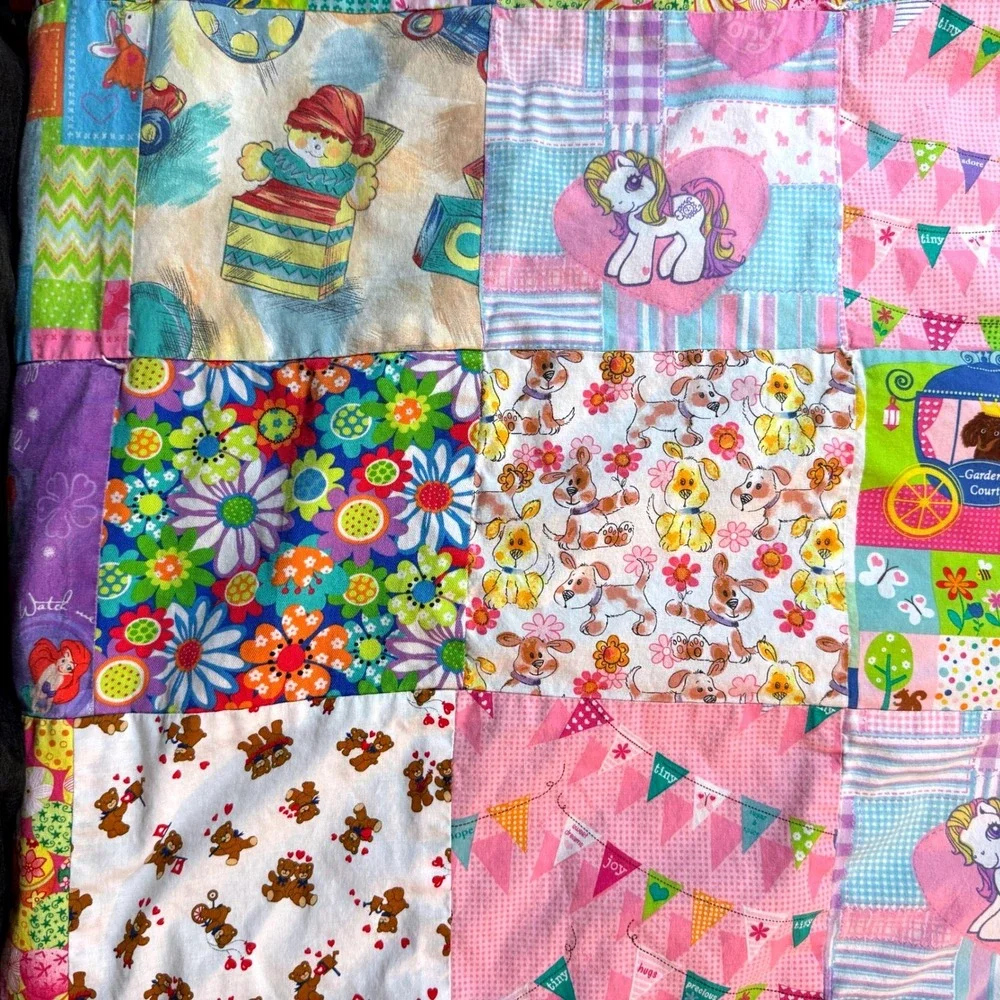 Handmade Patchwork Baby Quilt Crib Nursery Blanket My Little Pony Bear Bunny